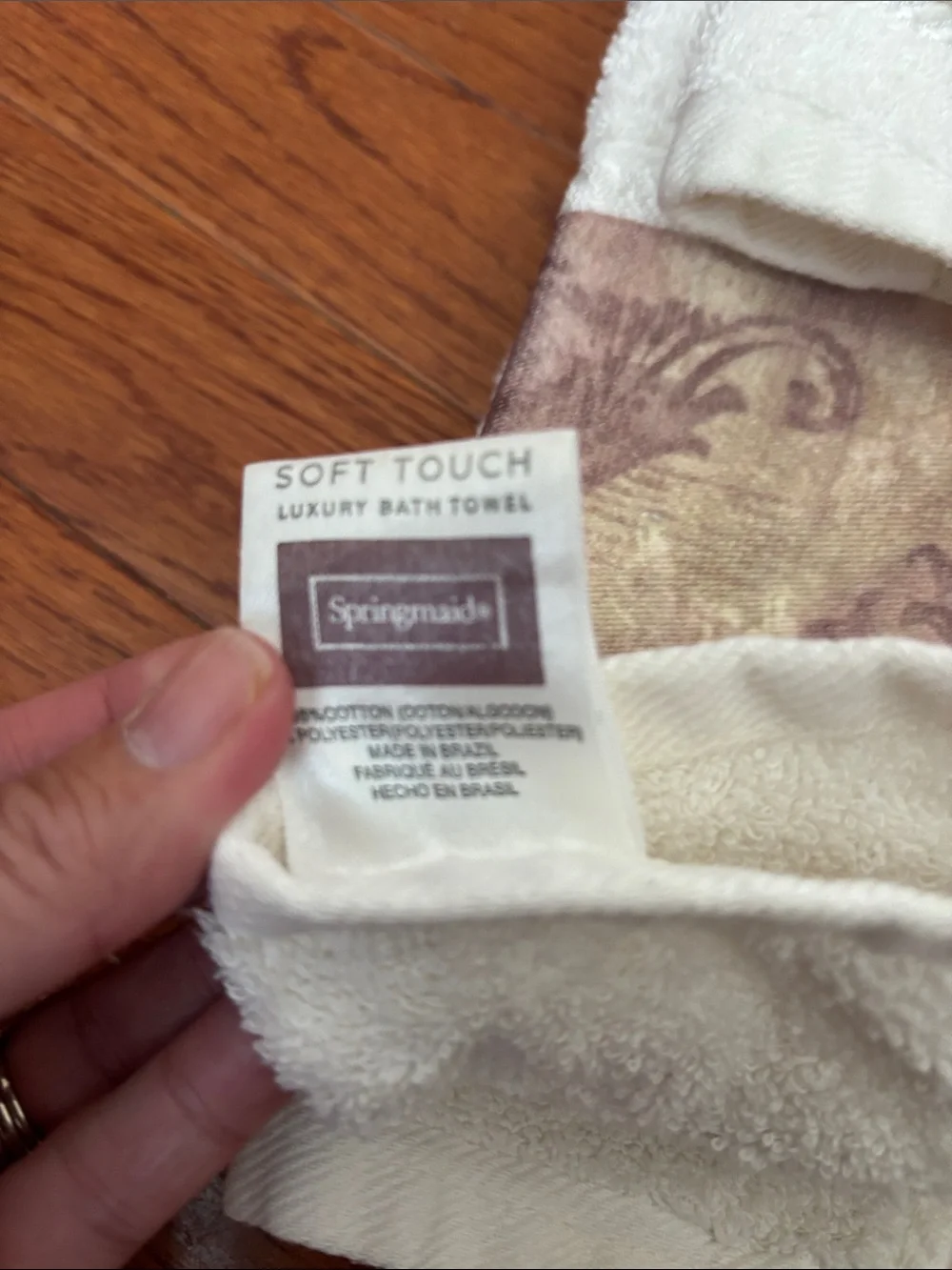Luxury Decorative Hand Towel Set in Cream and Taupe